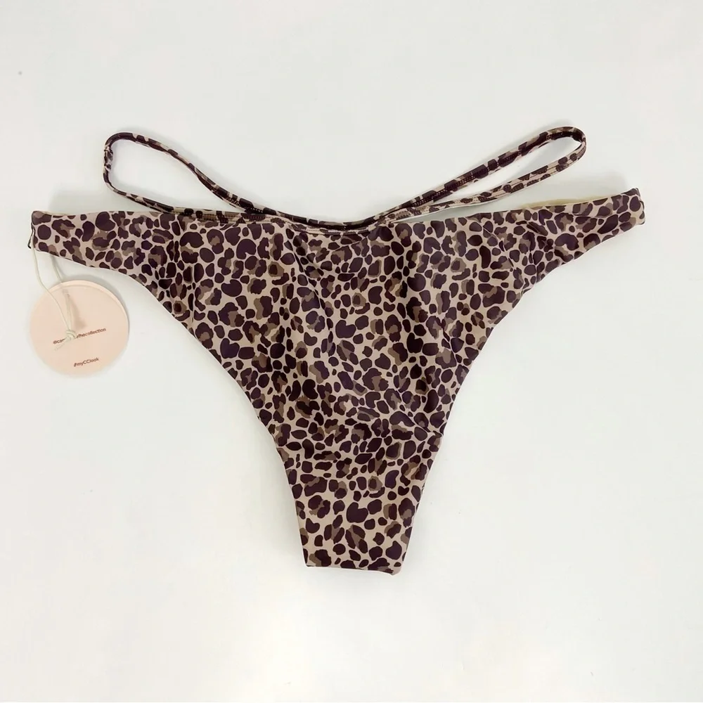 Camila Coelho Lorena Bottom in Natural Leopard Size L